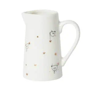 Belly Button Bubble ‘Birds and Hearts’ Small New Bone China Jug - Image 2