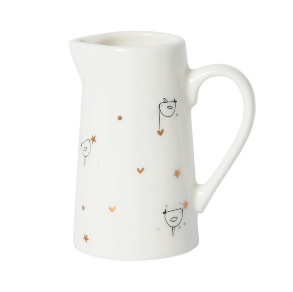 Belly Button Bubble ‘Birds and Hearts’ Small New Bone China Jug