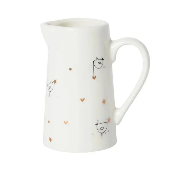 Belly Button Bubble ‘Birds and Hearts’ Small New Bone China Jug