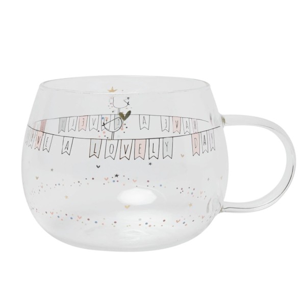 Belly Button Bubble 'Have A Lovely Day' Glass Mug