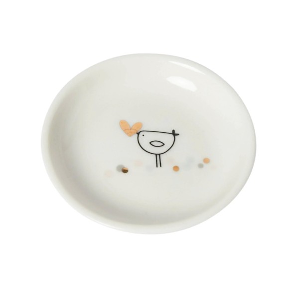 Belly Button Bubble ‘Bird and Heart' Mini Trinket Dish