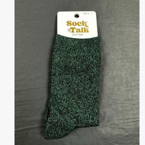 Sock Talk, Black Bright Green All Over Glitter Socks