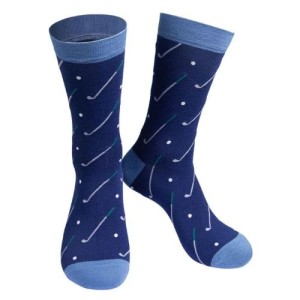 Sock Talk, Mens Bamboo Golf Socks Novelty Dress Socks Navy Blue