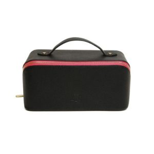 The London Train Case Co. - Black and Hot Pink Mini Train Case