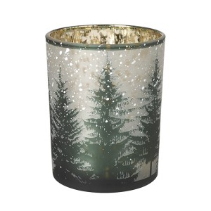 Snowy Forest T-Light Holder – Medium