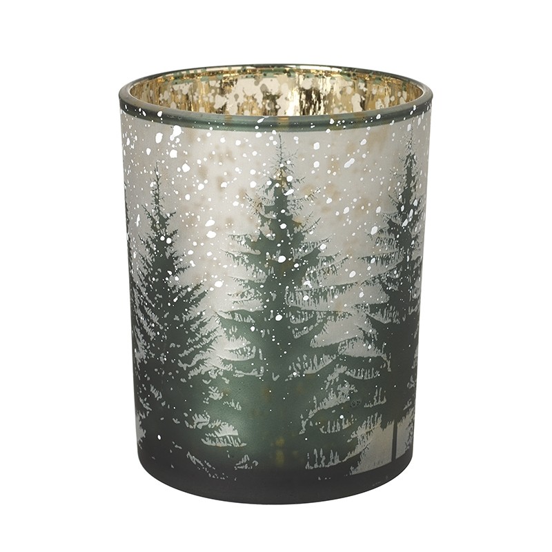 Snowy Forest T-Light Holder – Medium