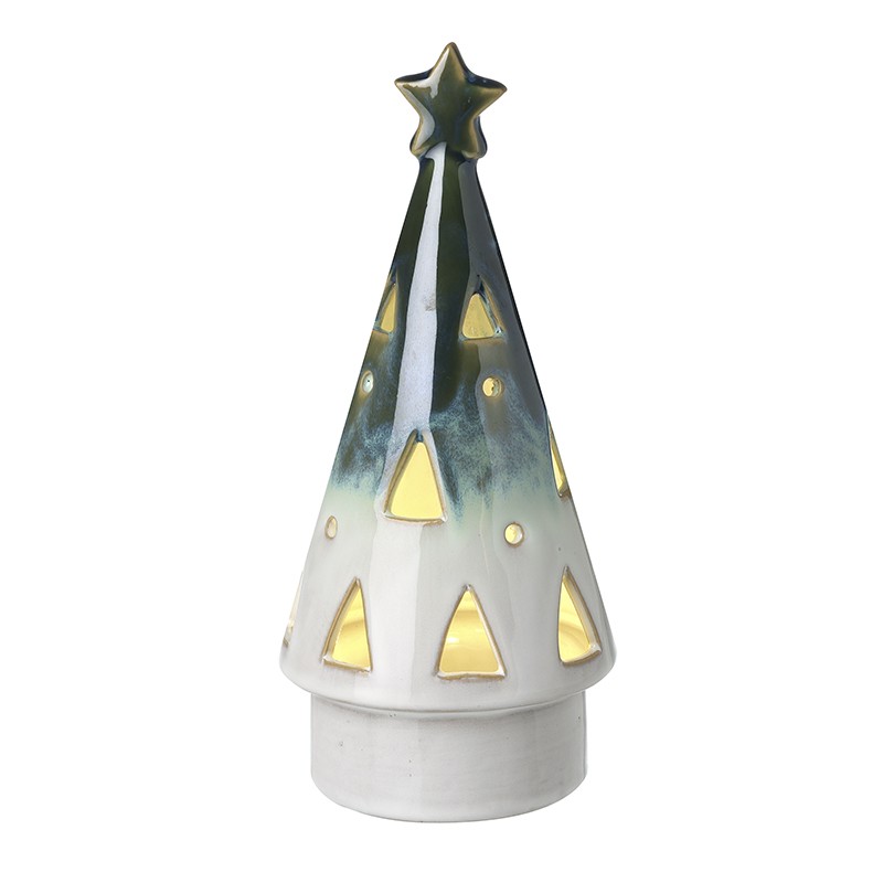 Ceramic Cone LED Winter Tree with Star - Jaro Design Studio - 1 Ceramic Cone LED Winter Tree with Star
