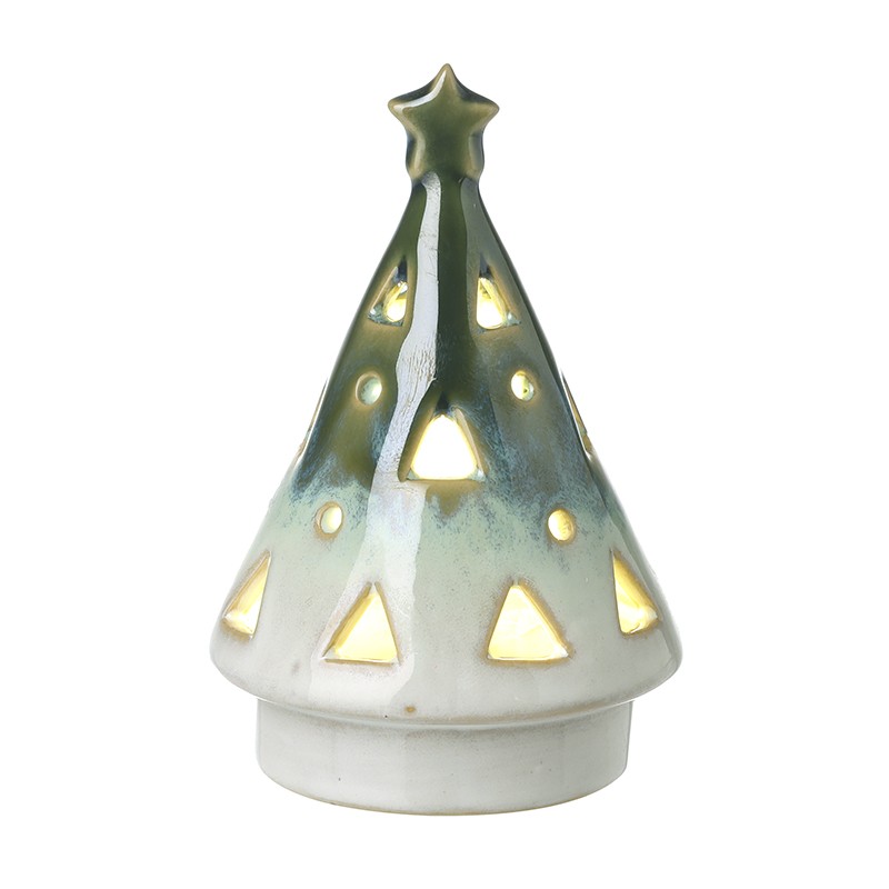 Ceramic Cut Out Cone Light-Up Tree - Jaro Design Studio - 1 Ceramic Cut Out Cone Light-Up Tree