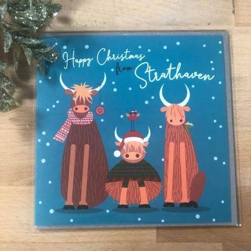 Pink Pig - Christmas Highland Cow ' From Strathaven - JX22